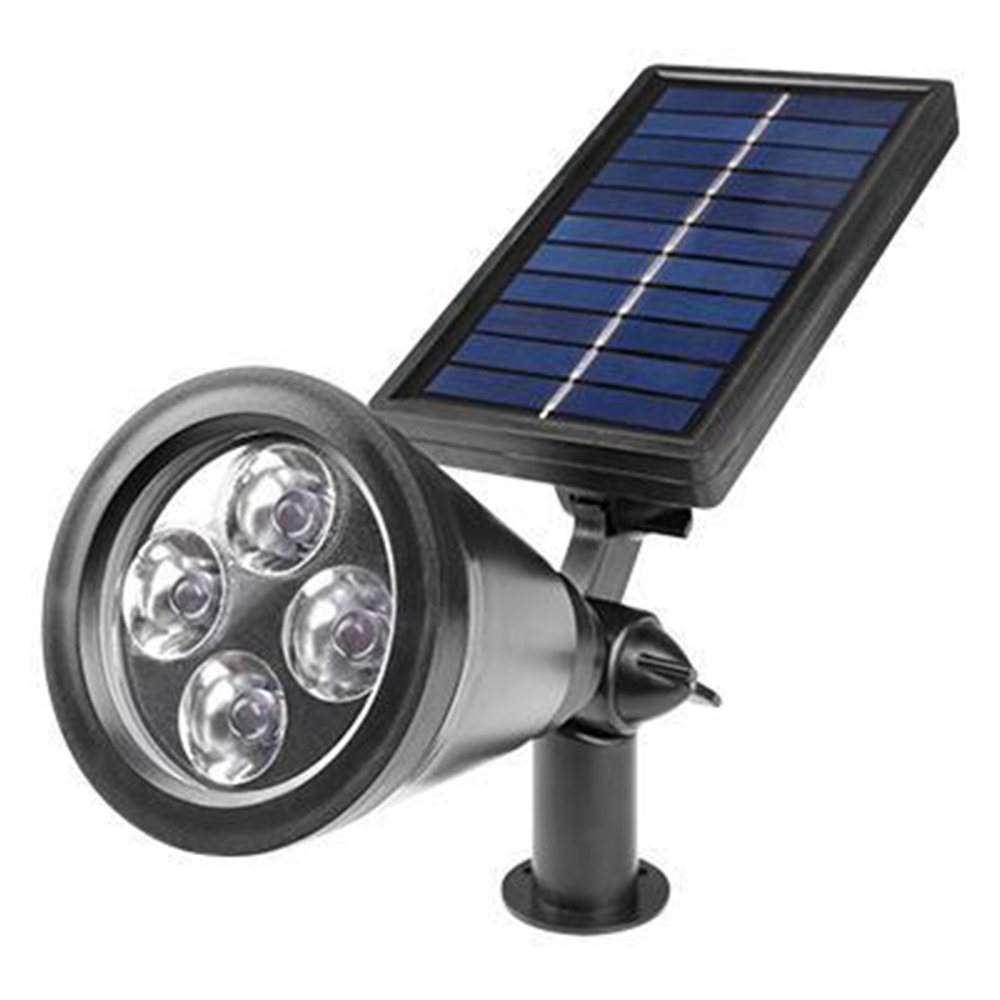 E-shop Záhradný LED solárny reflektor 2W studený IP65 súmrakový senzor