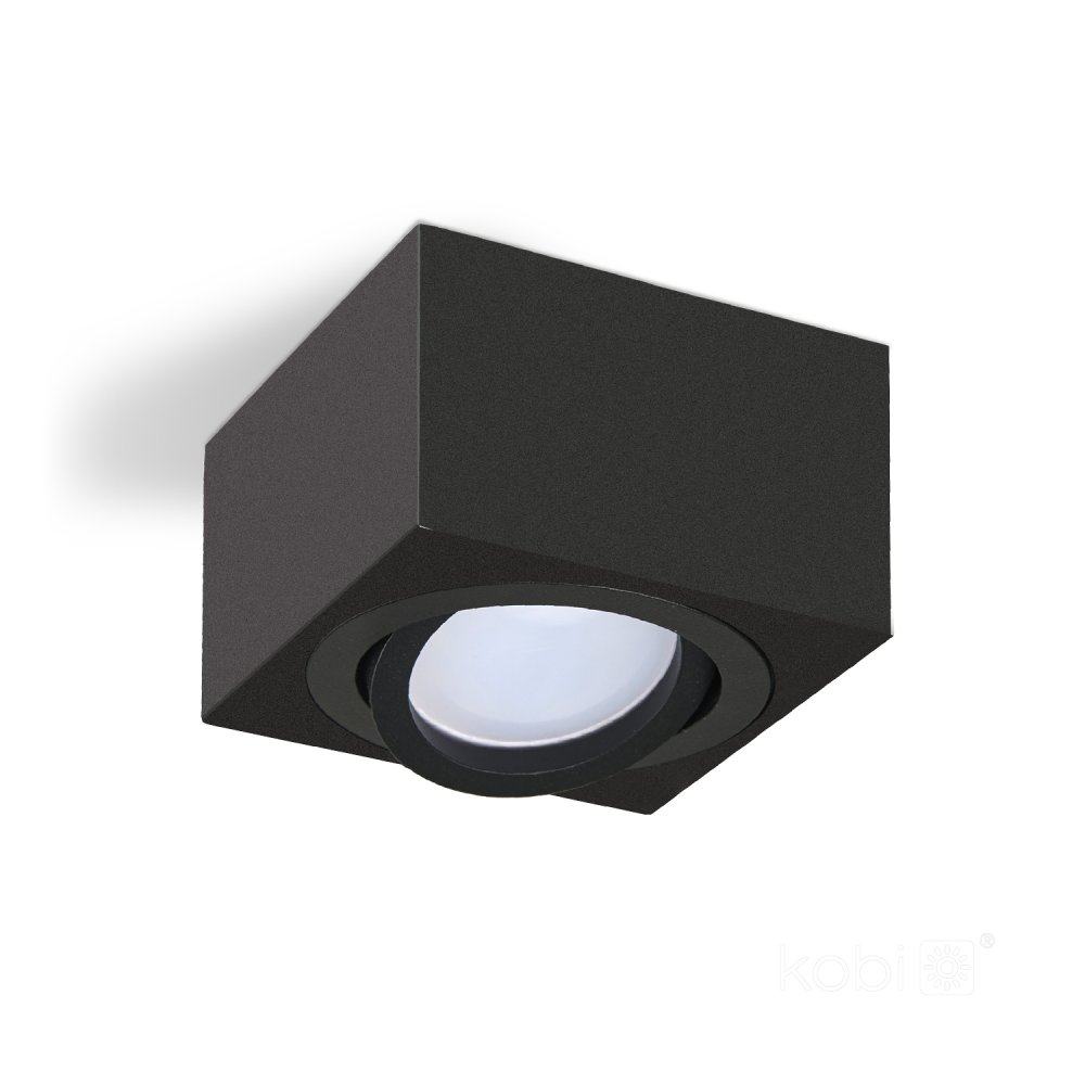 E-shop Povrchová montáž svietidla HALOGEN SPOT 50mm Black Square Movable OH37S Kobi