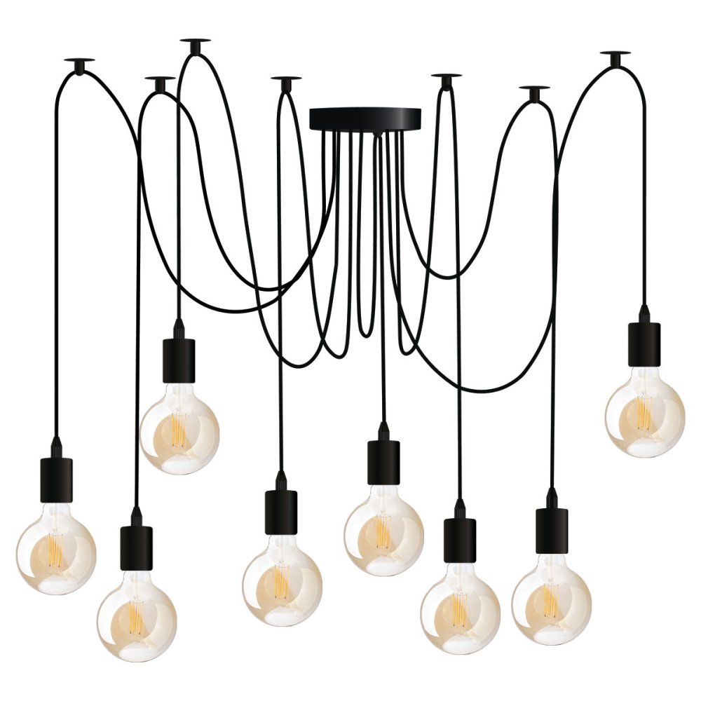 Stropné závesné svietidlo ARANE PAZYK 8 ramien pre LED 8x E27 LUMILED