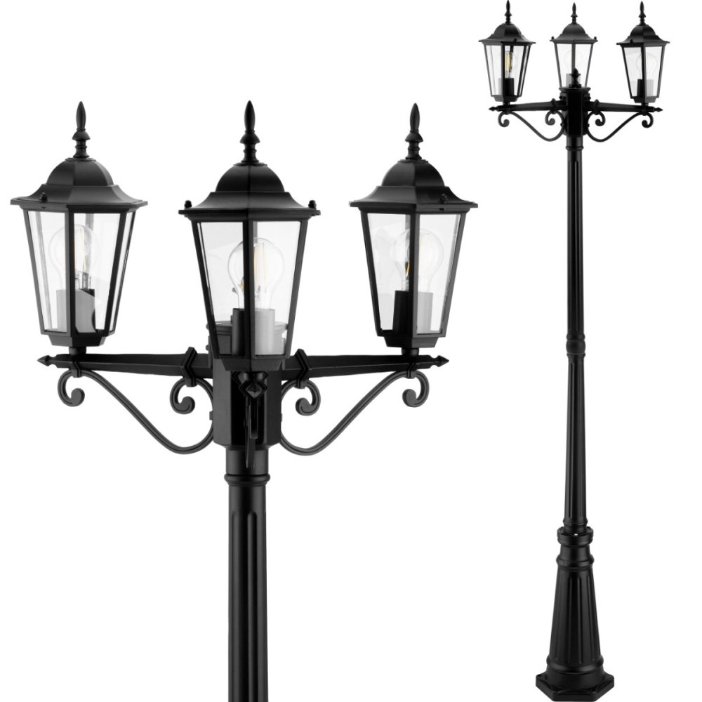 Záhradná lampa LIGURIA GOLDLUX (Polux) 3X E27 čierna 2,5 m