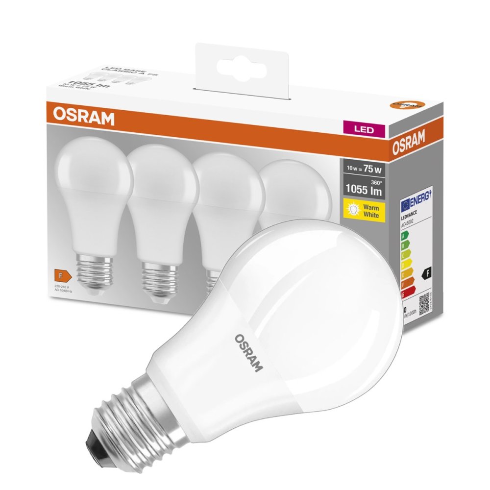 4PAK LED žiarovka E27 A60 11W = 75W 1055lm 2700K Warm 300° OSRAM