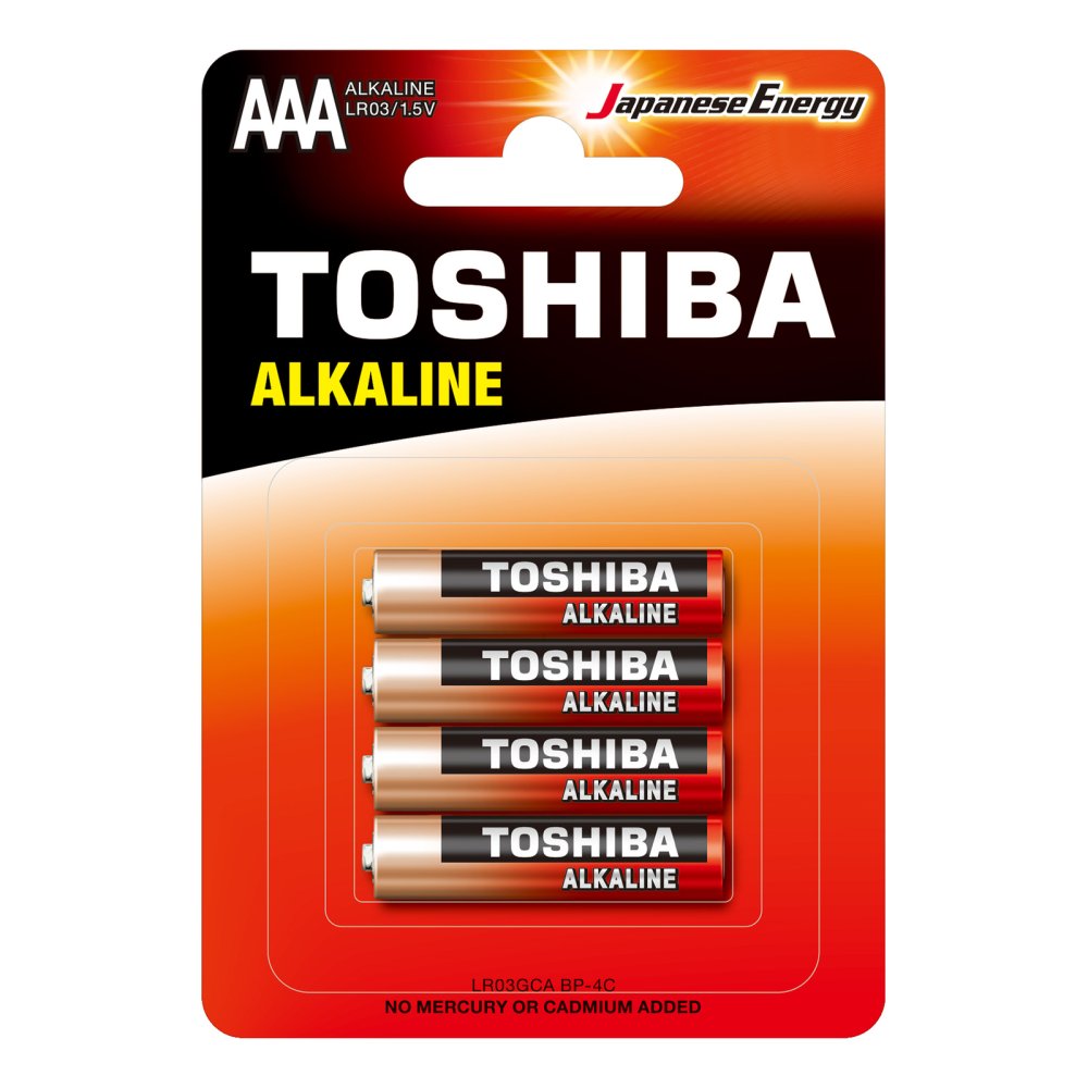 TOSHIBA RED ALKALINE LR03 AAA 1,5V Alkalické batérie Blister 4ks