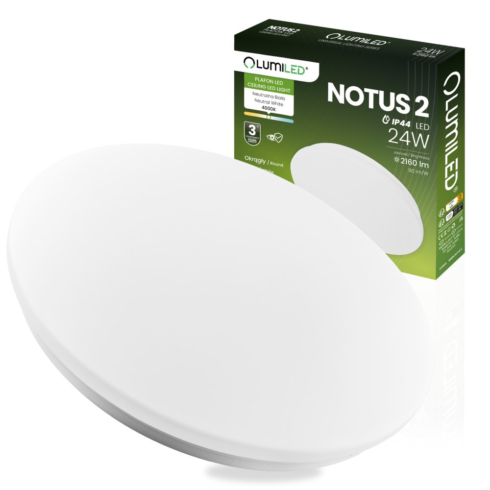 E-shop Plafón LED stropná prisadená lampa 24W NOTUS 2 okrúhly IP44 36 cm LUMILED