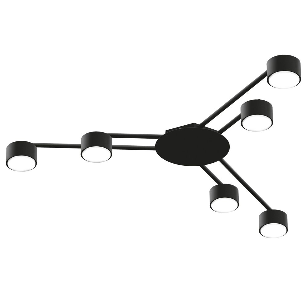 E-shop Stropná lampa 6x GX53 LED čierna moderná Videx