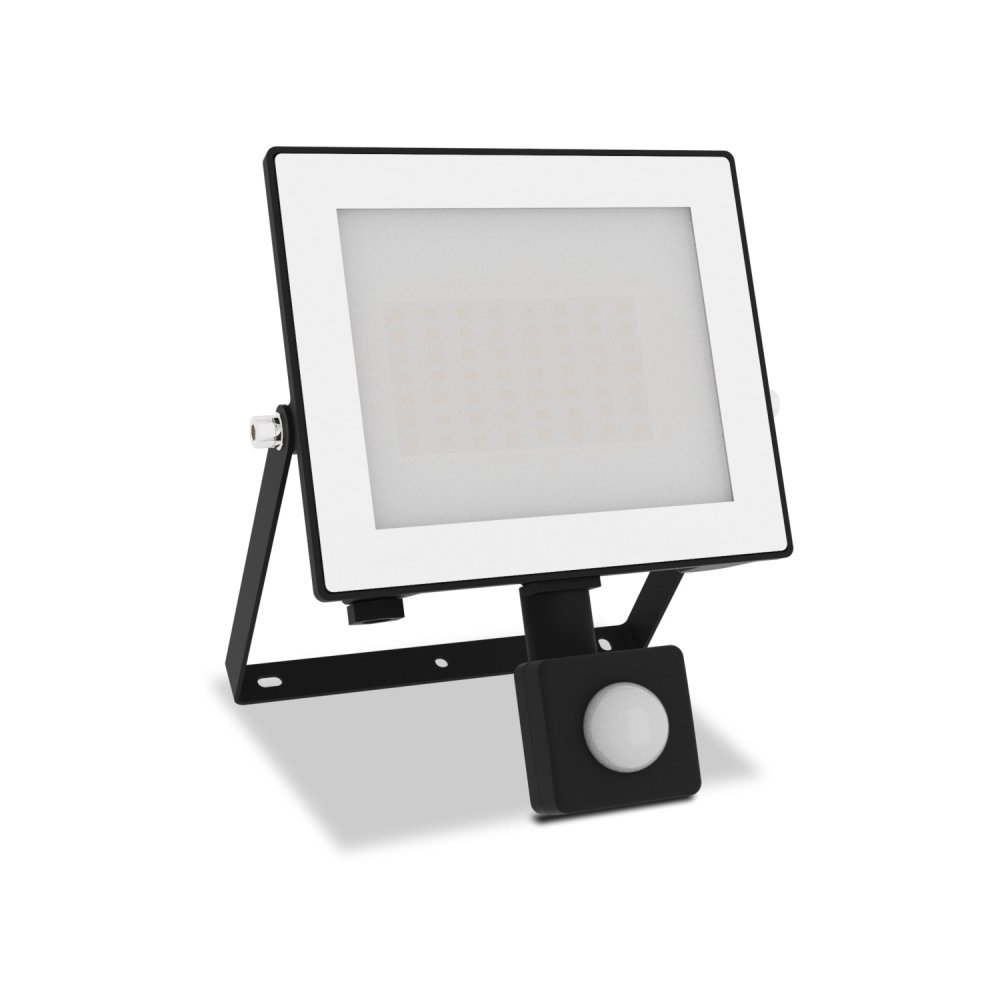 E-shop LED reflektor 30W 3200lm 3000K IP65 so senzorom pohybu a súmraku čierny Lois Philips