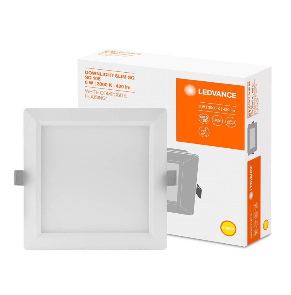 LED panel na zapustenie 6W 3000K DOWNLIGHT Slim SQ105 LEDVANCE square