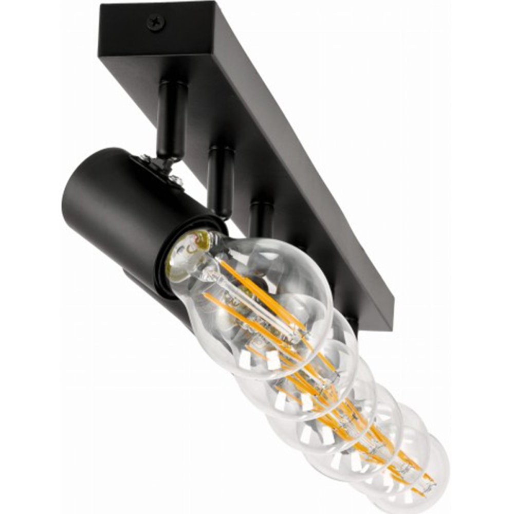 Stropné svietidlo LED 6xE27 Nástenné svietidlo Reflektor Nastaviteľná koľajnica Čierna