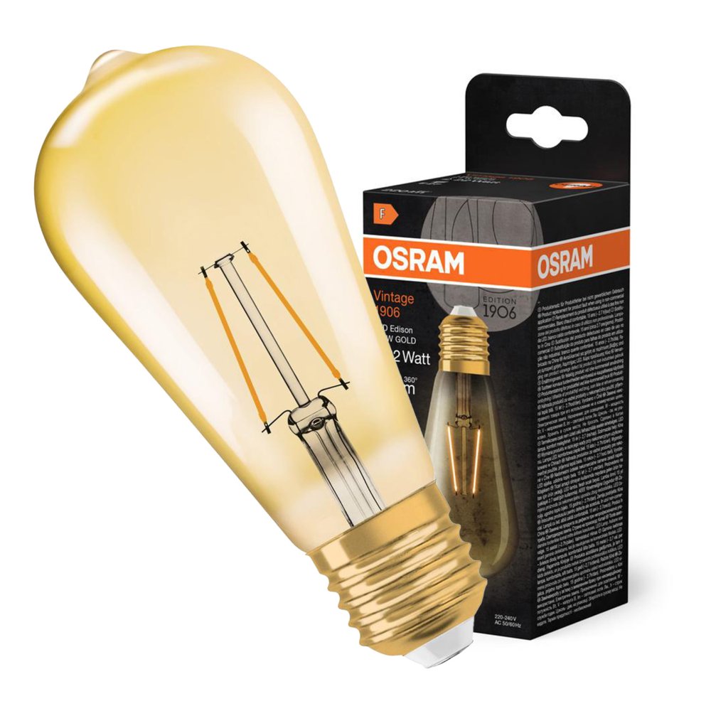 Dekoratívna LED žiarovka ST64 Edison E27 2,5W = 22W 220lm 2400K Warm 300° Vintage 1906 Osram