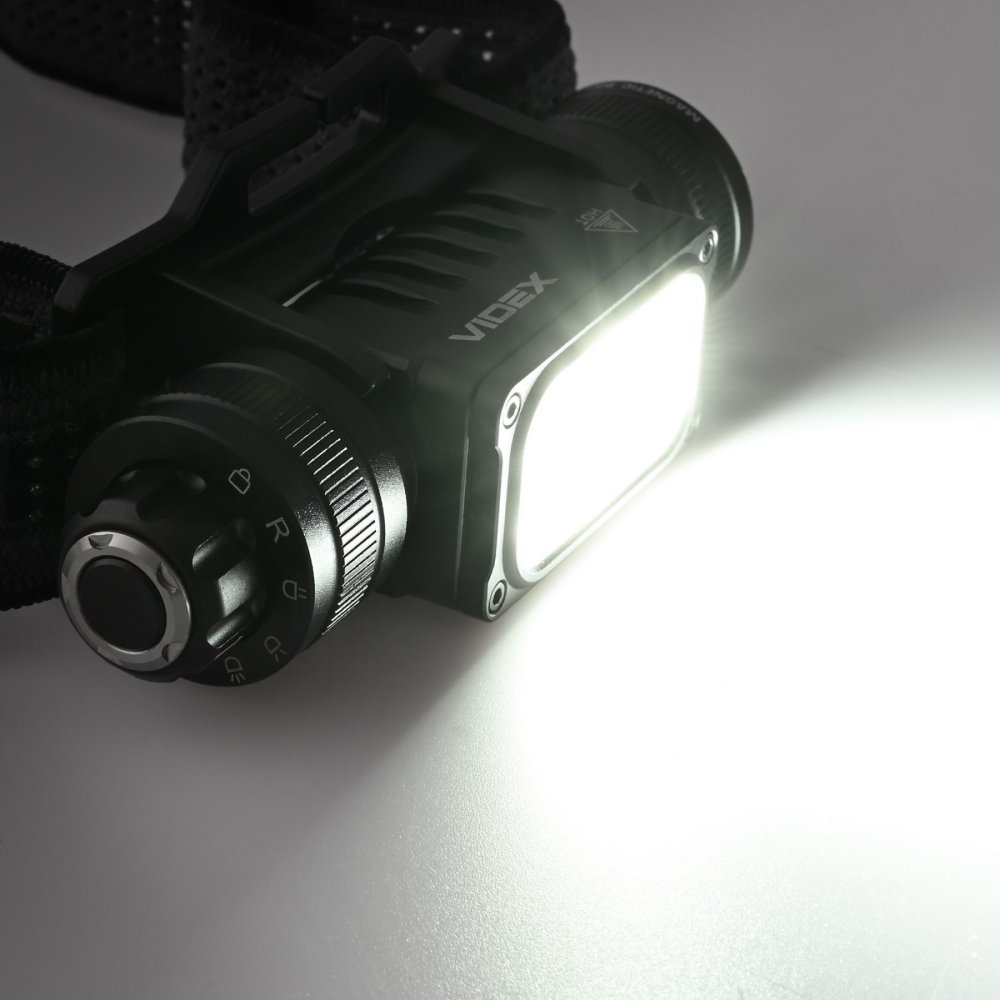 E-shop Čelová baterka LED 2 farby svetla 20W 2000lm 5000K čierna IP67 Videx