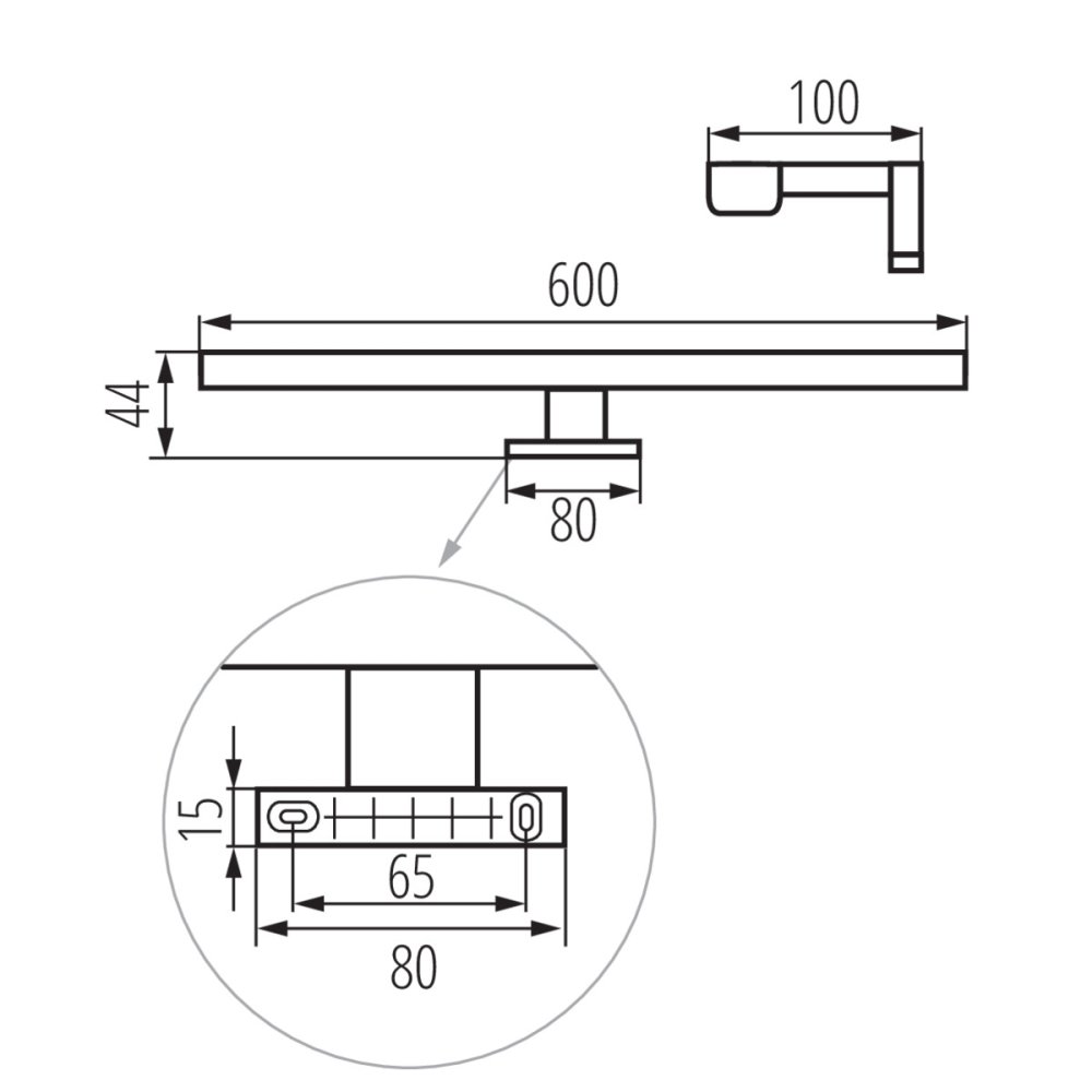 E-shop Svietidlo nad zrkadlo ASTIM LED nástenné svietidlo do kúpeľne 12W 4000K 1070lm 60cm KANLUX