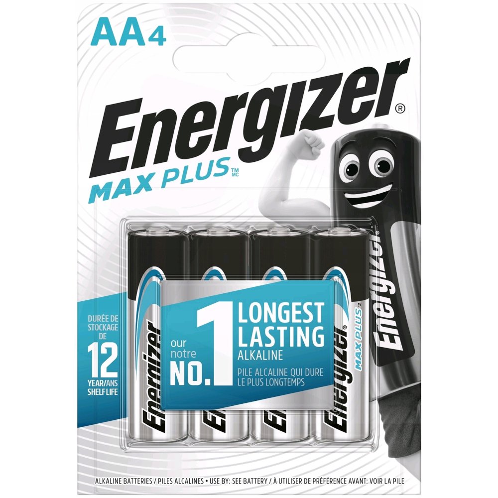4x ENERGIZER MAX PLUS AA LR6 1,5V batérie Blister