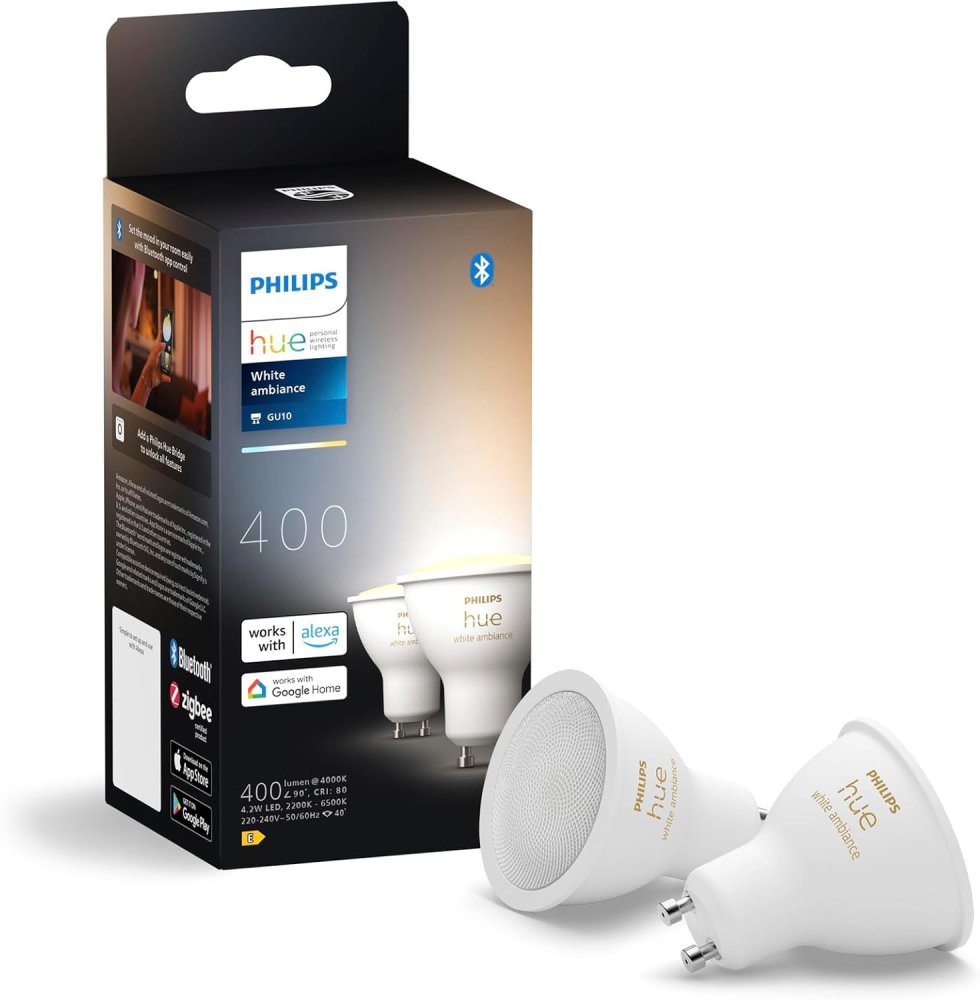 2x LED žiarovka GU10 s reflektorom 4,2W = 50W 400lm 2200-6500K CCT SMART Smart Bluetooth ZigBee White Ambiance Philips HUE
