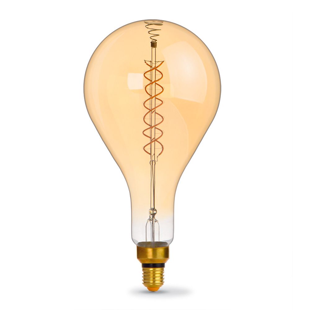 E-shop LED žiarovka E27 PS160 hruška 8W = 42W 500lm 1800K teplá 360° vláknová jantárová stmievateľná Videx