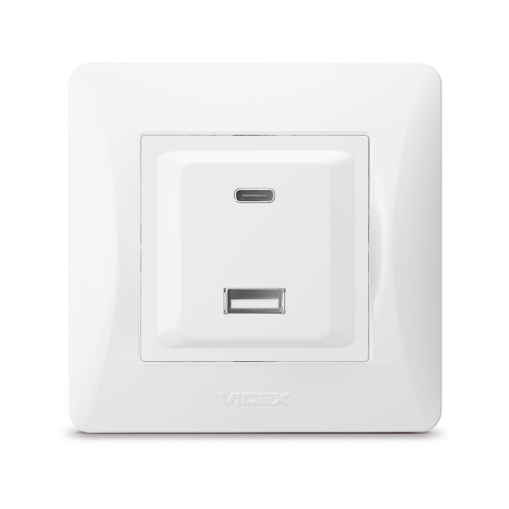 E-shop Zásuvka s rámikom USB-A + USB-C 20W 16A zapustená biela BINERA VIDEX