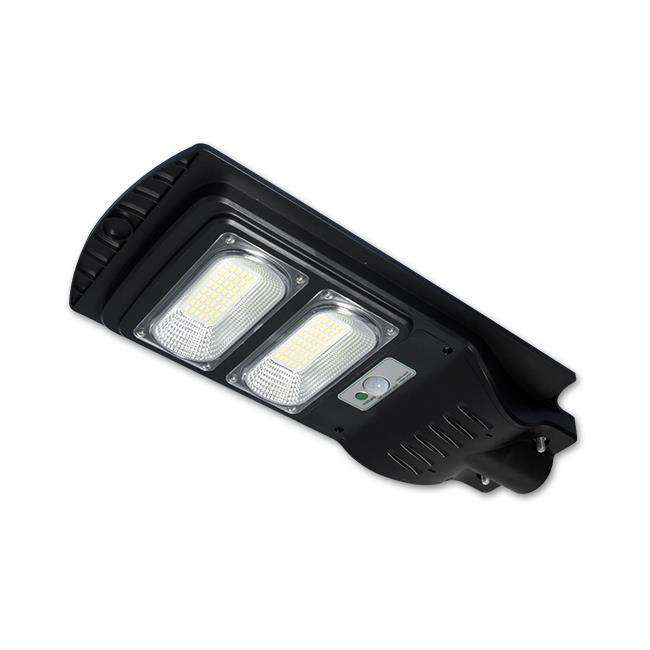 LED solárna pouličná lampa čierna 100W 6000K studená IP65 senzor pohybu a súmraku + diaľkové ovládanie