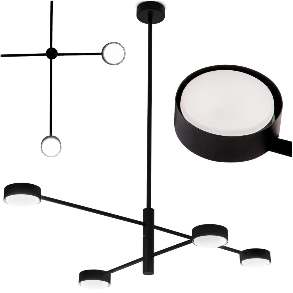 E-shop LED závesné stropné svietidlo 4x GX53 Wall Black OVILO LUMILED