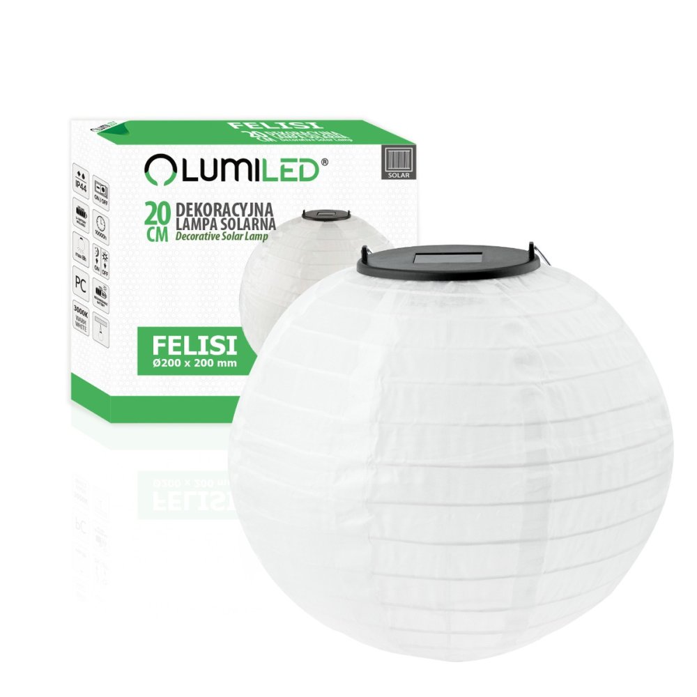 LED solárna záhradná lampa FELISI Origami Lantern 20cm LUMILED