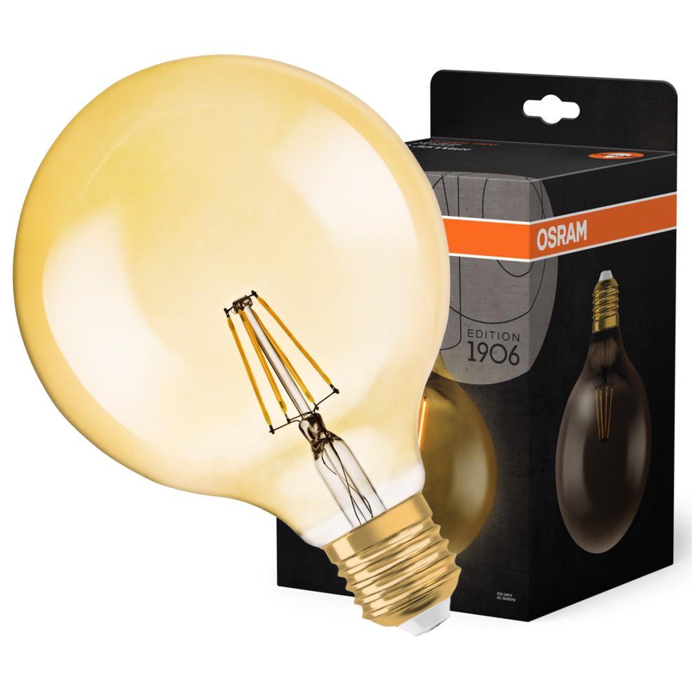 Dekoratívna žiarovka LED G125 Sphere E27 4W = 35W 410lm 2400K Warm 300° Vintage 1906 Osram