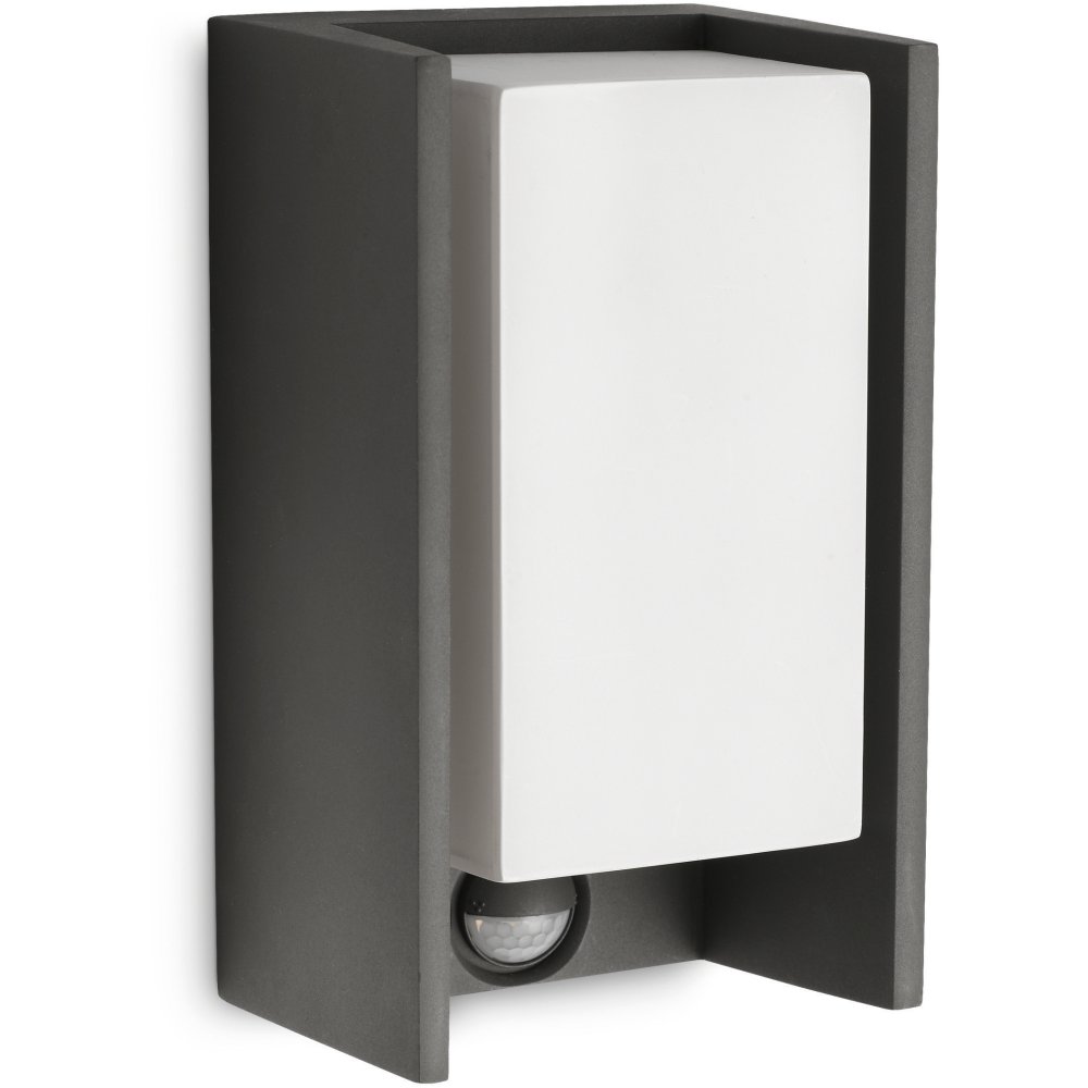 E-shop BRIDGE myGarden E27 IP44 Obdĺžnikový antracitový so senzorom pohybu PHILIPS LED fasádne svetlo