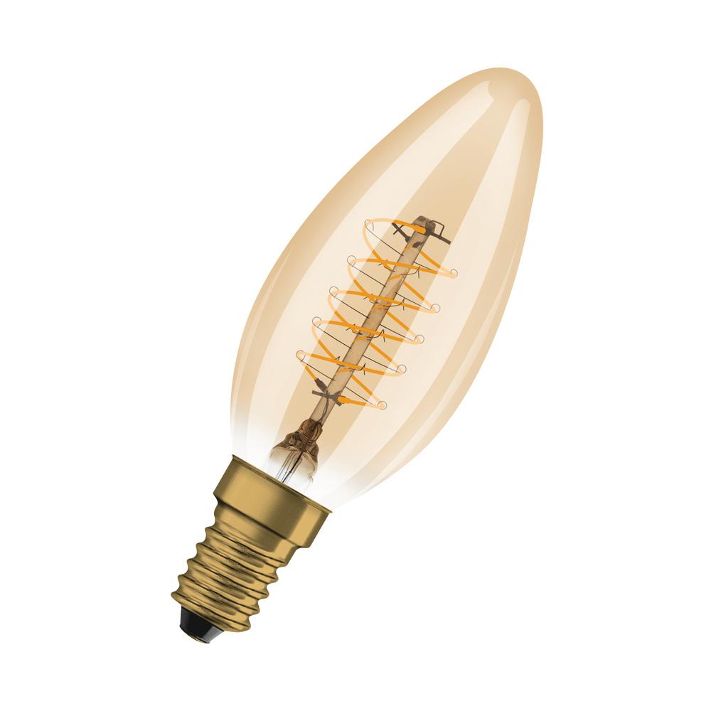 Dekoratívna LED žiarovka B35 Candle E14 3,4W = 25W 250lm 2200K Warm 320° Filament Dimmable Vintage 1906 Osram