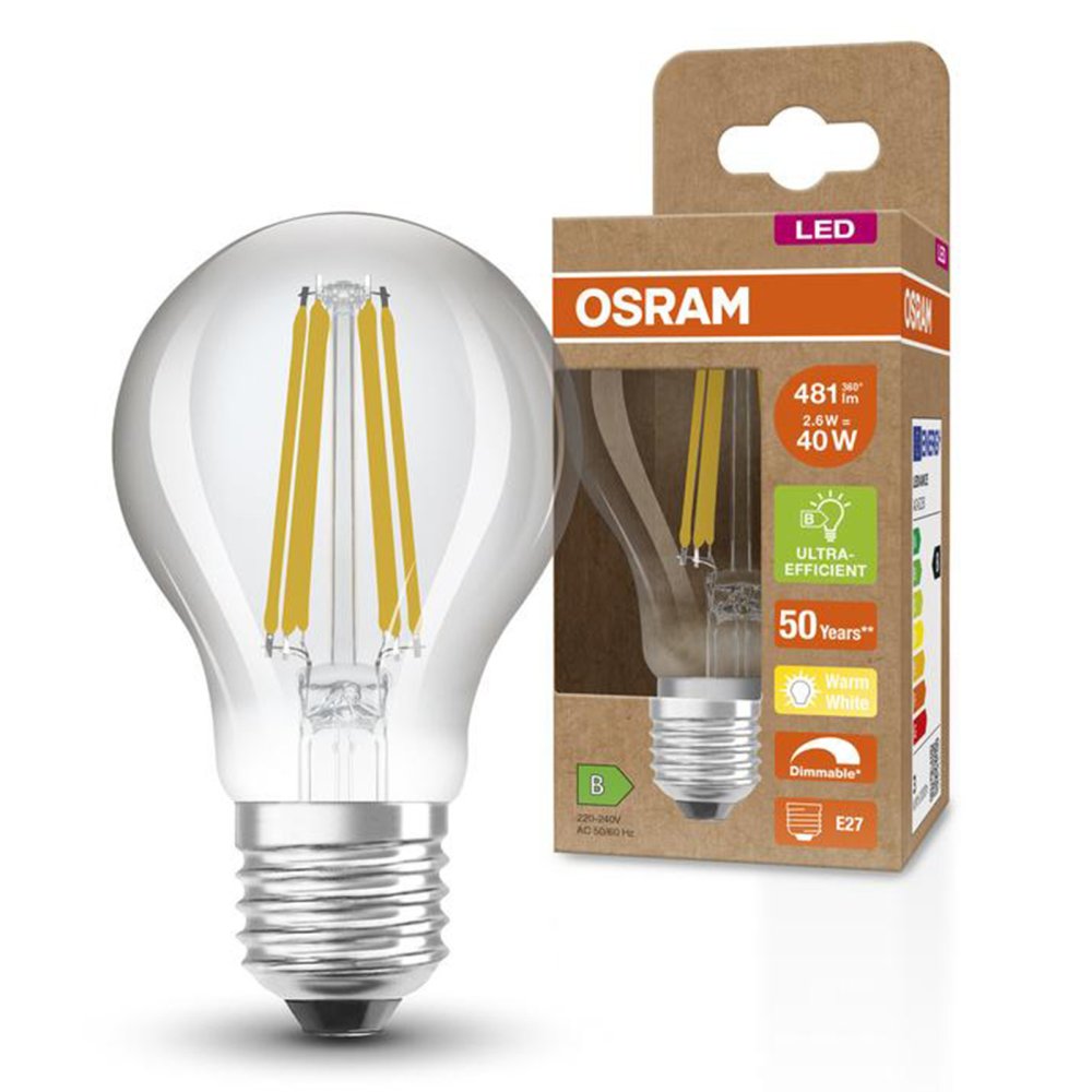 LED žiarovka A60 E27 2,6W = 40W 481lm 2700K Warm 300° Dimmable CLASSIC Osram