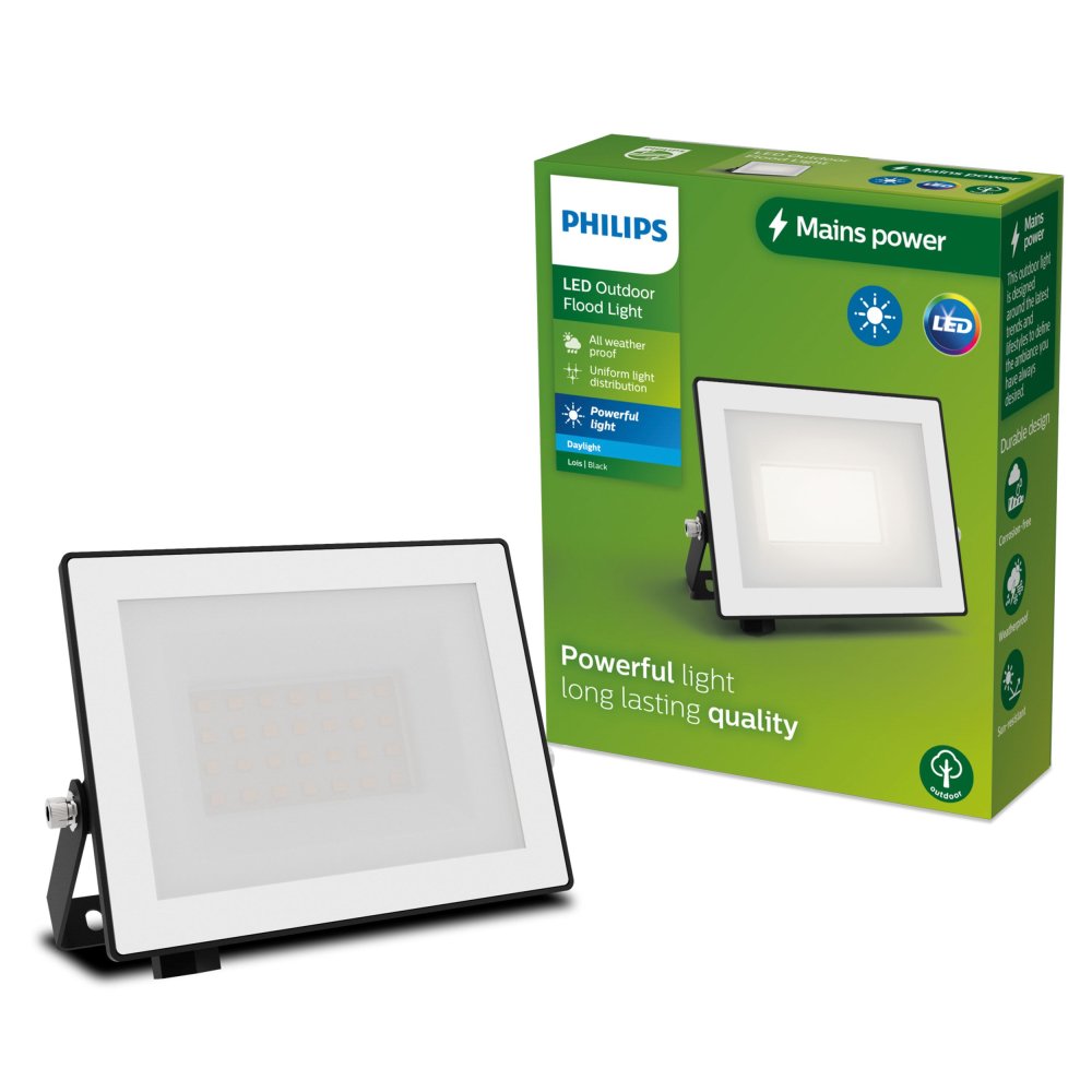 LED reflektor 20W 2050lm 5000K IP65 Black Lois Philips