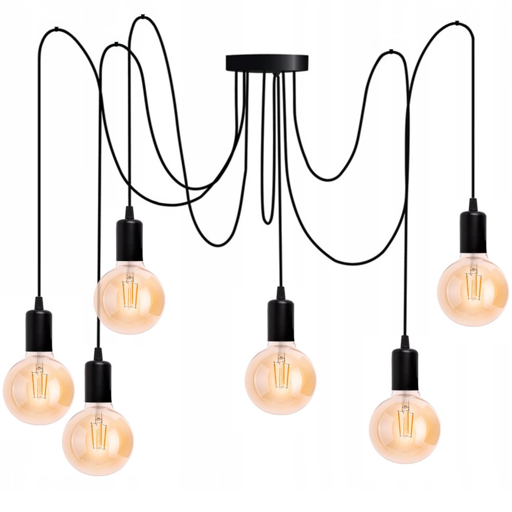 E-shop Závesná stropná lampa ARANE pavúk 6 ramien pre LED 6x E27 LUMILED