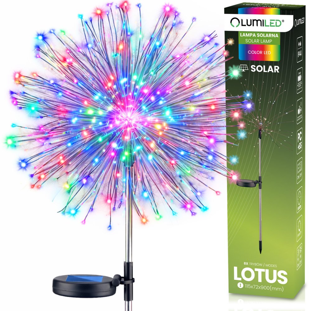 E-shop Solárna záhradná lampa LED LOTUS zapichovacia dekoračná púpava ohňostroj RGB LUMILED
