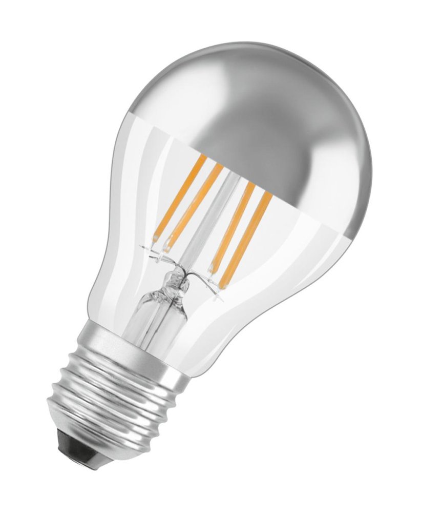 E-shop LED žiarovka E27 A60 6,5W = 34W 650lm 2700K teplá OSRAM Mirror Silver