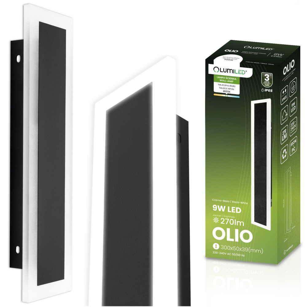 E-shop Nástenné svietidlo LED OLIO 9W 4000K 30cm IP65 LUMILED