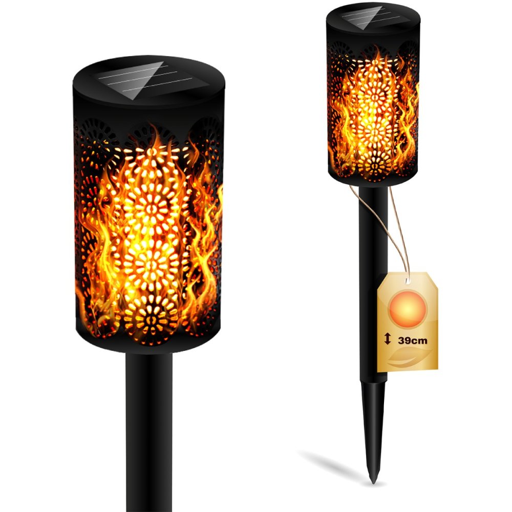Solárna záhradná lampa LED Driving Torch 39cm IP44 Dusk Sensor