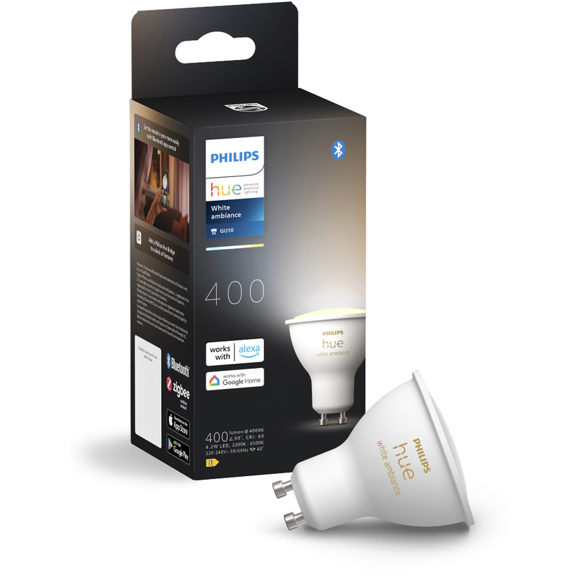 LED žiarovka GU10 s reflektorom 4,2W = 50W 400lm 2200-6500K CCT SMART Smart Bluetooth ZigBee White Ambiance Philips HUE