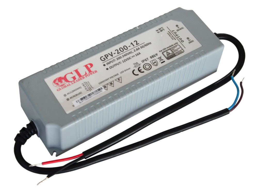 LED napájací zdroj 12V 192W 16A GPV-200-12 GLP hermetický