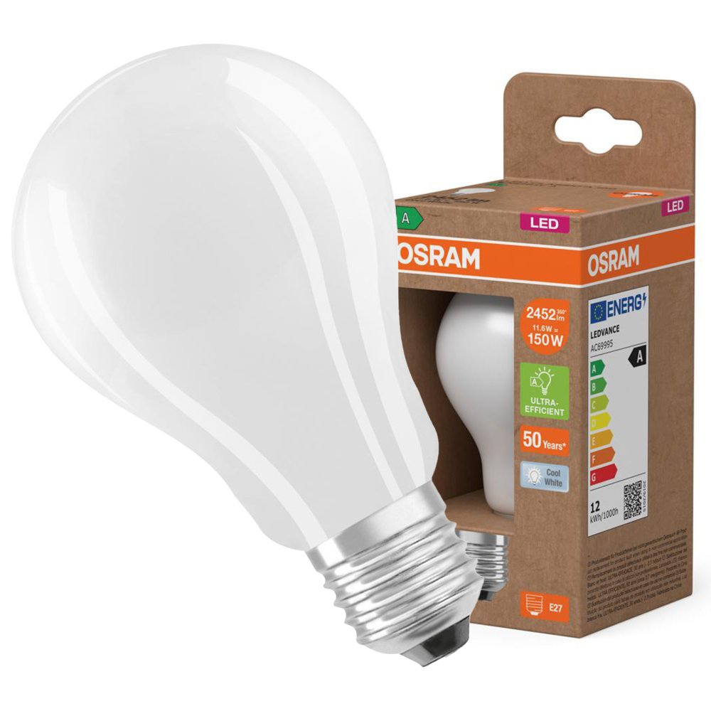 LED žiarovka A60 E27 3,8W = 60W 806lm 2700K Warm 300° Filament CLASSIC ENERGETICKÁ ÚSPORNOSŤ Osram