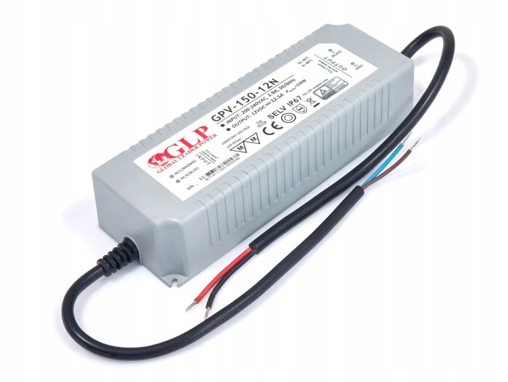 LED zdroj 150W 12,50A 12V IP67 GPV-150-12N hermetický