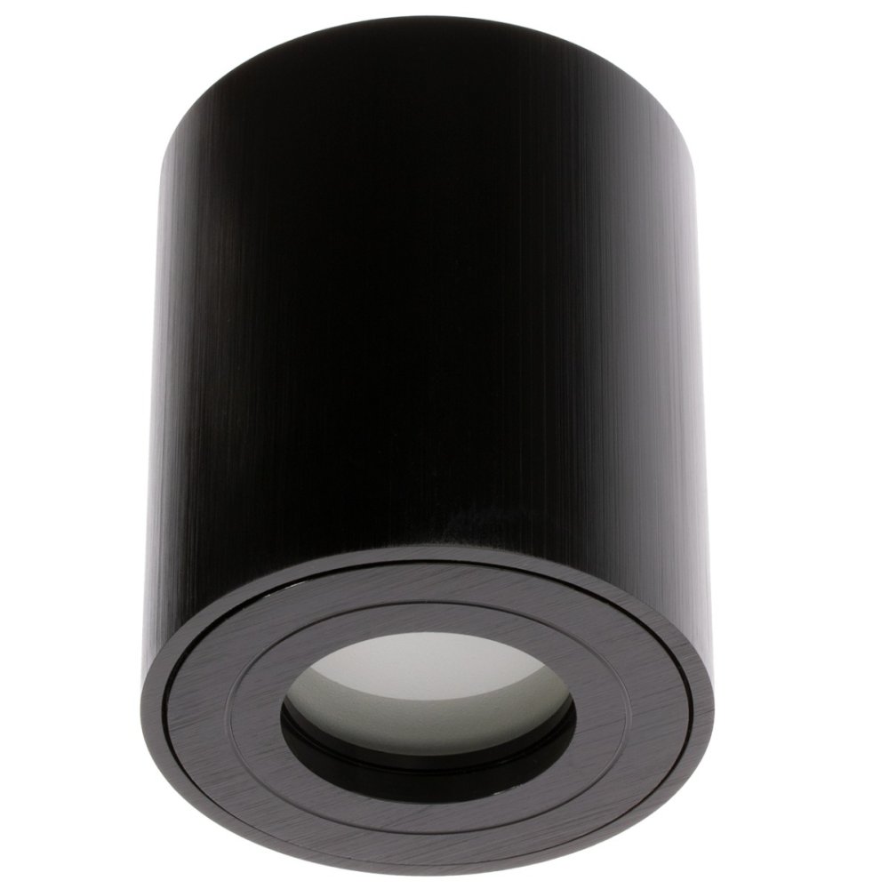 HALOGEN Vodotesná hliníková SPOT TUBA 95mm IP44 Black AQUARIUS ROUND Kobi
