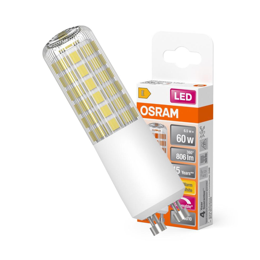 LED žiarovka T20 Tubular GU10 6,5W = 60W 806lm 2700K Warm 320° Dimmable SPECIAL Osram