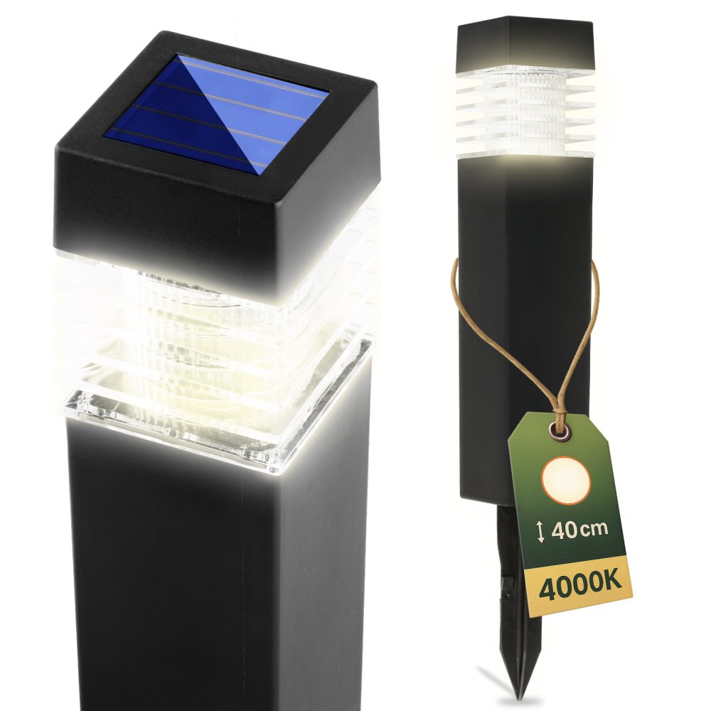 E-shop LED NARIS Solárne záhradné svietidlo poháňané stĺpikom 40cm LUMILED