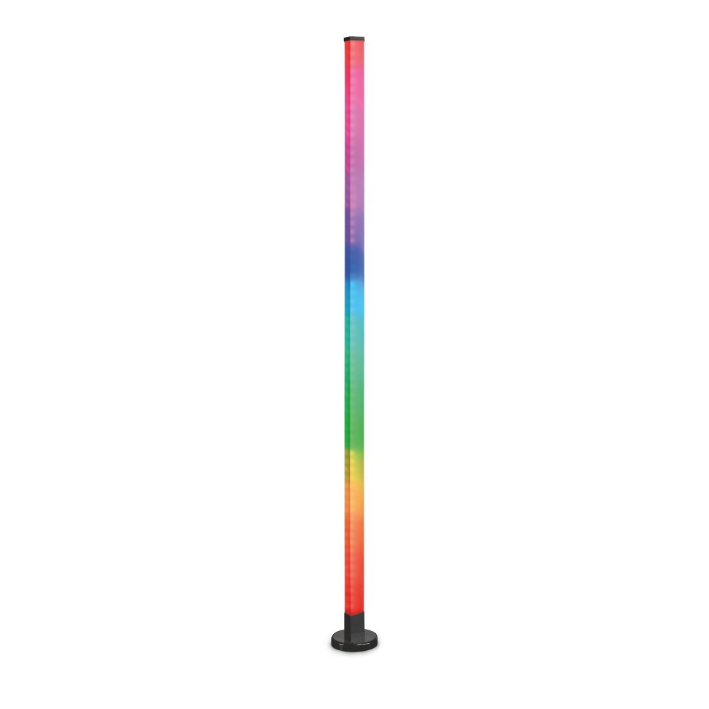 E-shop Stojacia lampa podlahová 10W RGB 6500K LED 250lm 360° 150cm čierna diaľkové ovládanie Videx