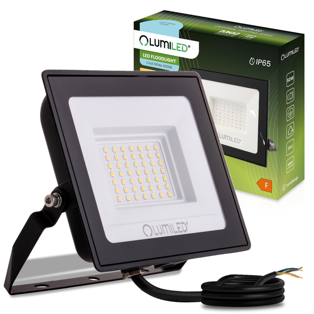 LED reflektor ZUNA2 50W 4500lm 6500K IP65 Black LUMILED
