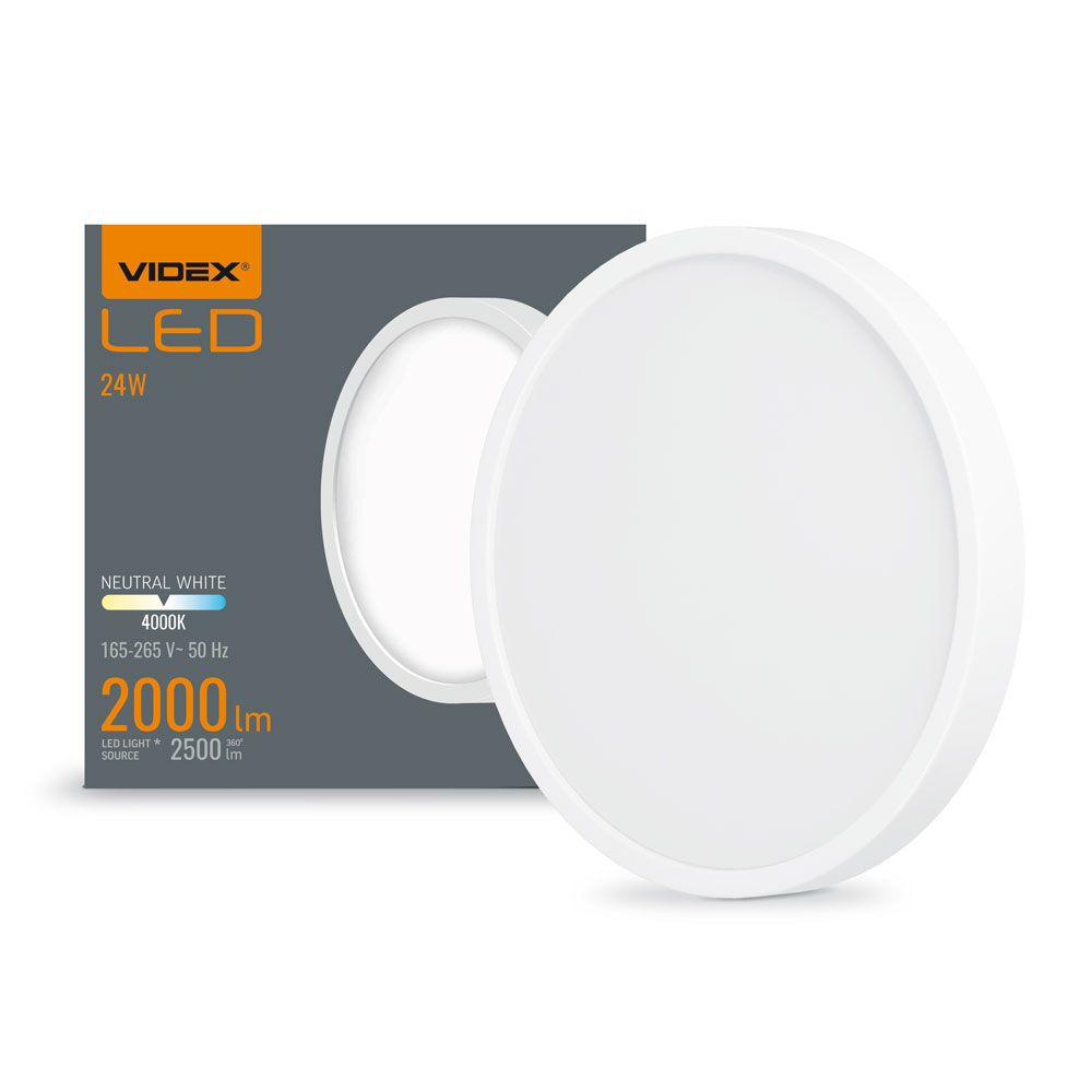 LED panel pre povrchovú montáž Plafond 24W 2500lm 4000K neutrálna biela Videx