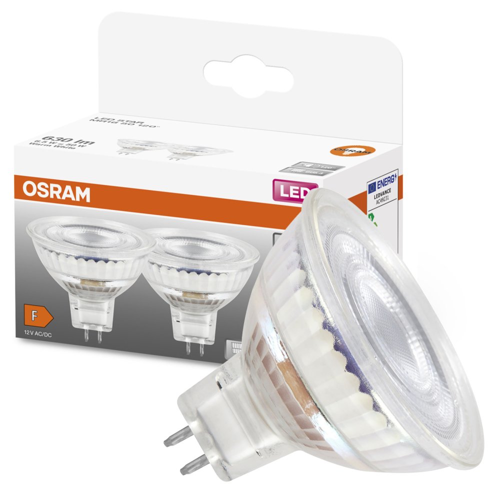 2x LED žiarovka MR16 s reflektorom GU5,3 6,5W = 50W 630lm 2700K Warm 12V 120° STAR Osram