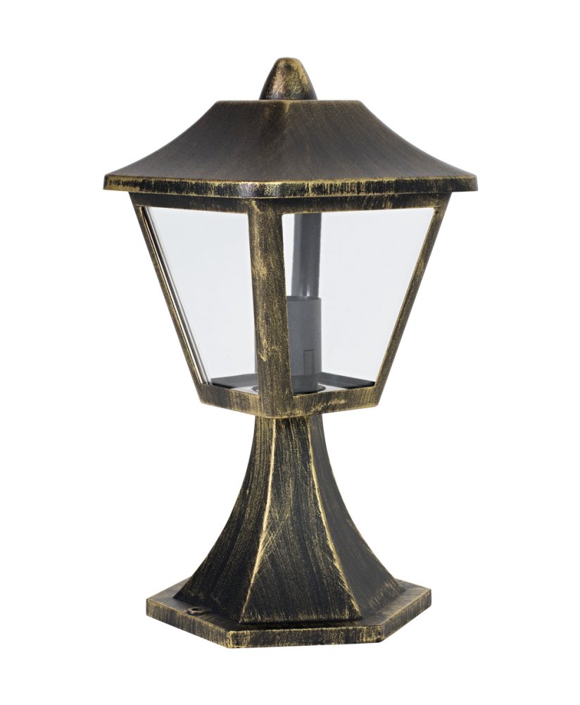 E-shop Záhradná stojaca vonkajšia lampa latáreň E27 čierna zlatá IP44 Endura Osram