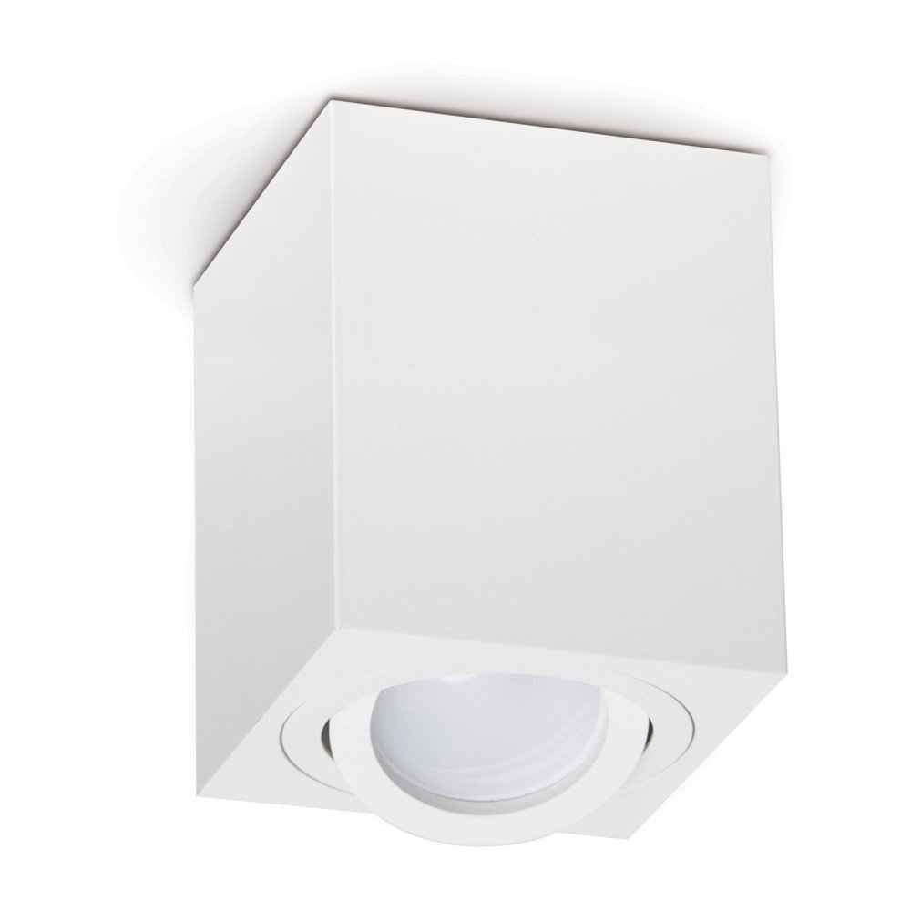 Bodová tuba na povrch Pohyblivá štvorcová GU10 biela