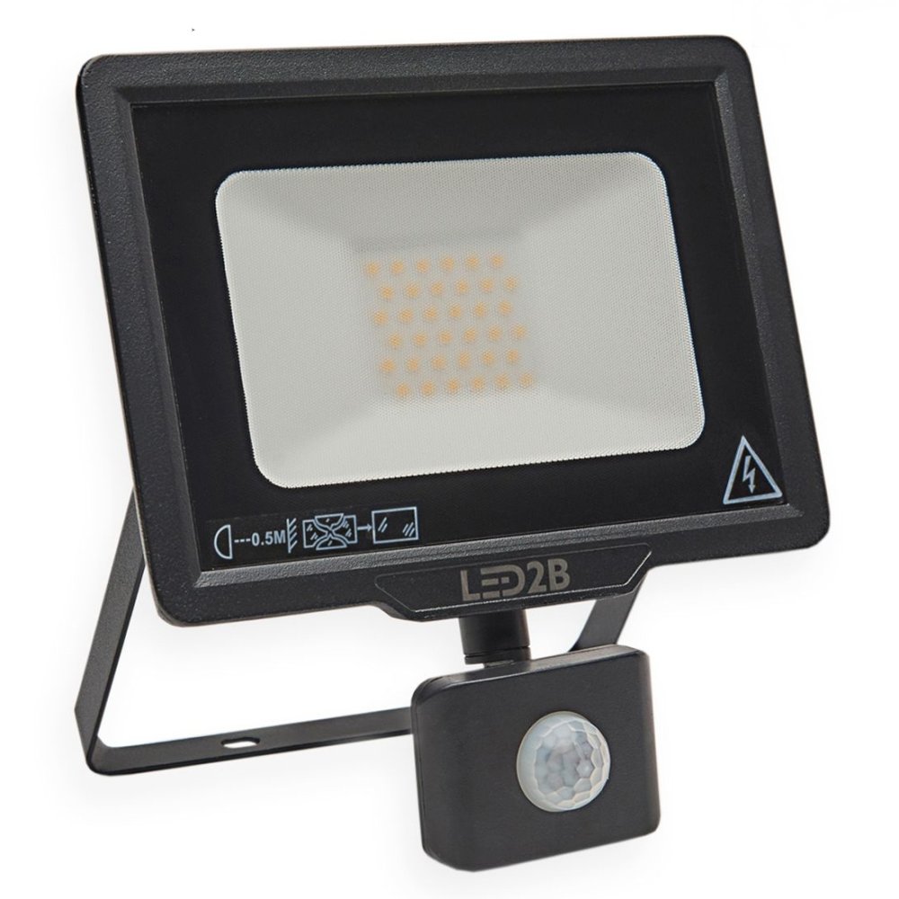 LED reflektor 30W 2400lm 4000K IP44 čierny so senzorom pohybu LED2B KOBI MHC