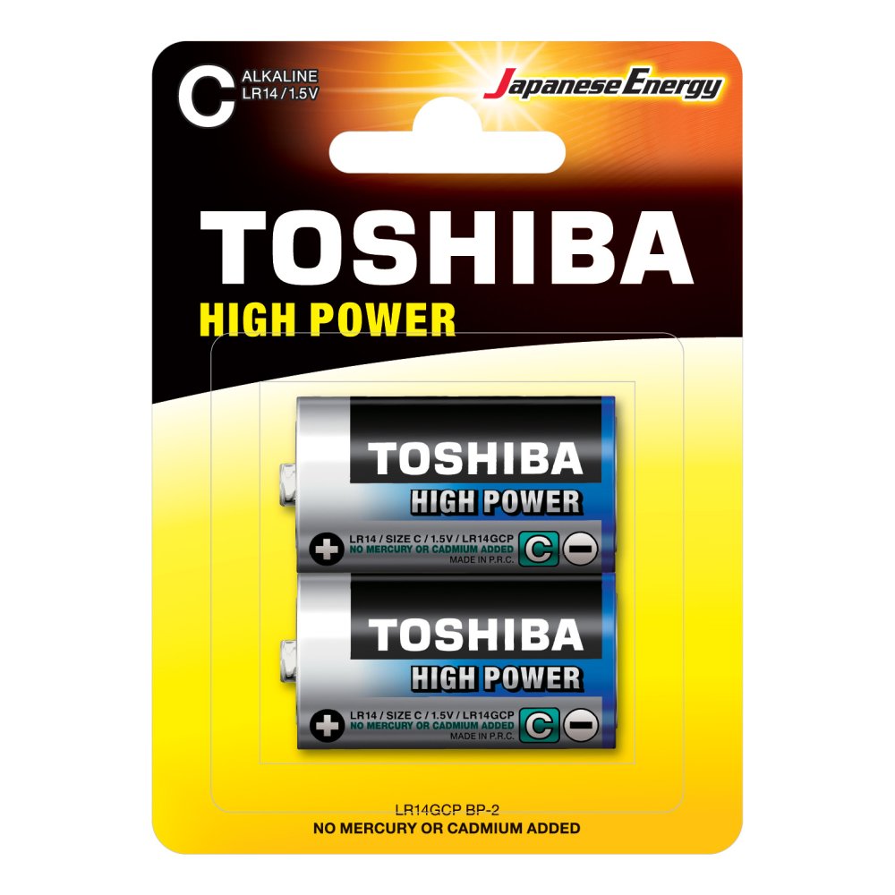 Alkalické batérie TOSHIBA HIGH POWER LR14 1,5 V blister 2ks