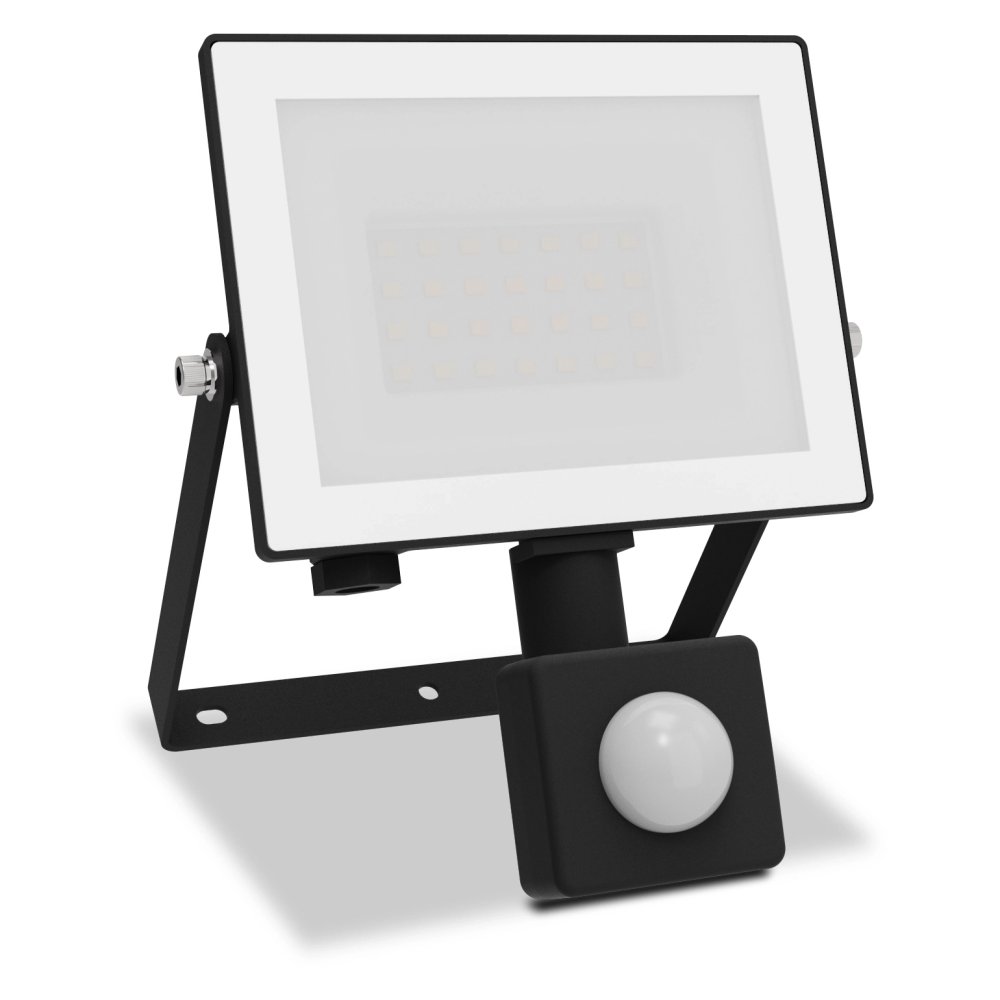 E-shop LED reflektor 20W 2050lm 3000K IP65 so senzorom pohybu a súmraku čierny Lois Philips