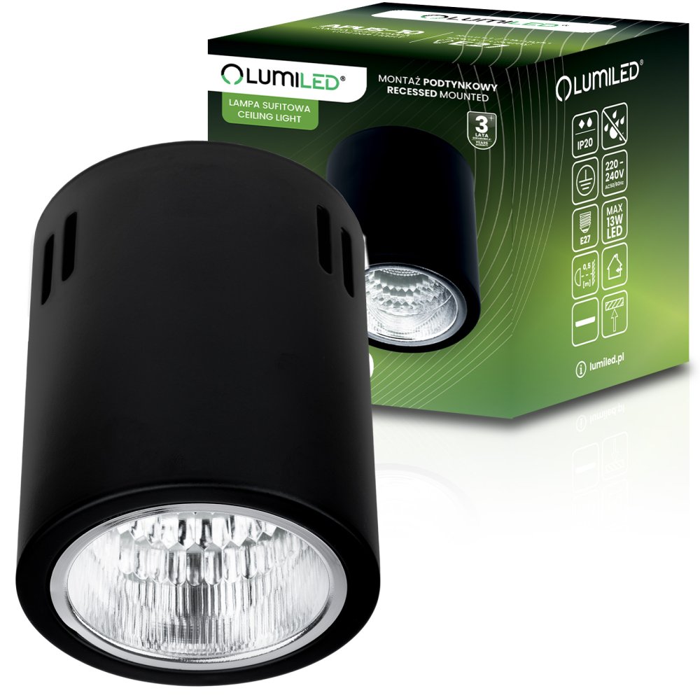 E-shop Stropné svietidlo APUS 10 Spot TUBA Black E27