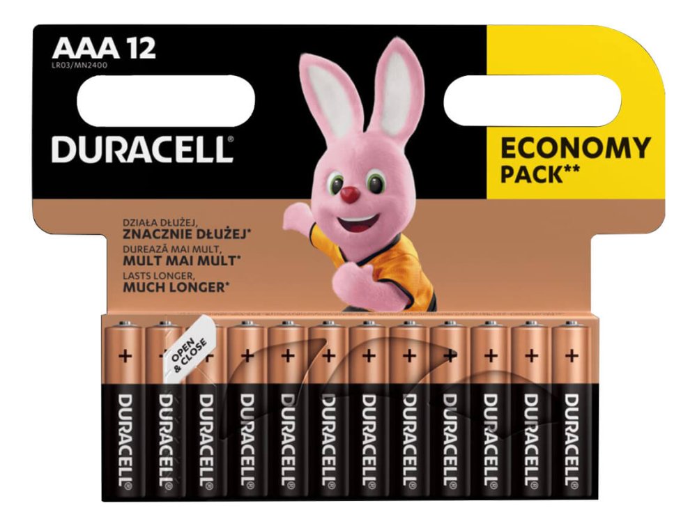 Duracell Basic AAA alkalické batérie LR03 blister 12ks