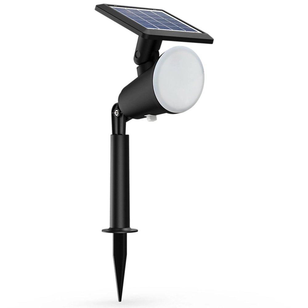 Solárne záhradné svietidlo LED s čiernym smerovým reflektorom 2700K IP44 PHILIPS
